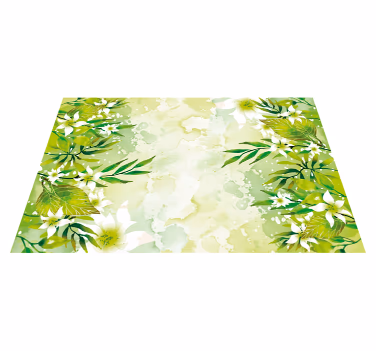 Tapis vinyle plantes botaniques verts - TenStickers