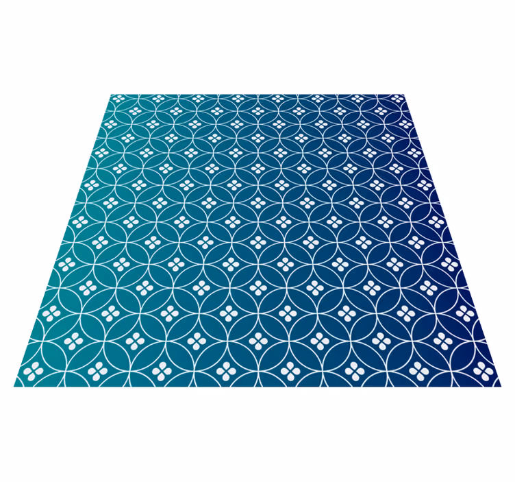 Tapis vinyle géométrique superposé bleu - TenStickers