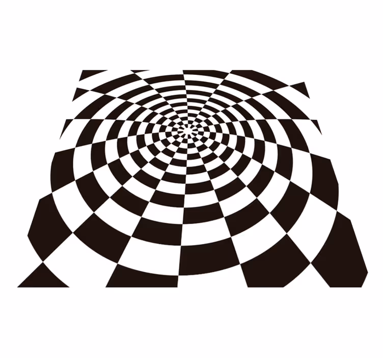 Tapis vinyle géométrique illusion d'optique à carreaux - TenStickers