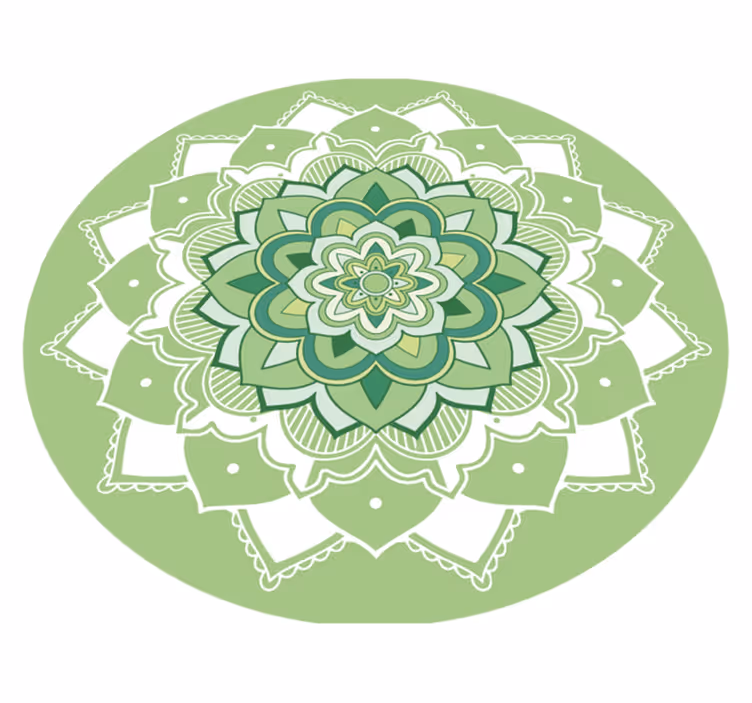 Tapis vinyle mandala design mandala vert - TenStickers