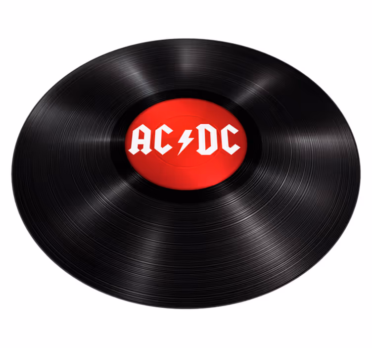 Tapis vinyle vintage ACDC rock music - TenStickers