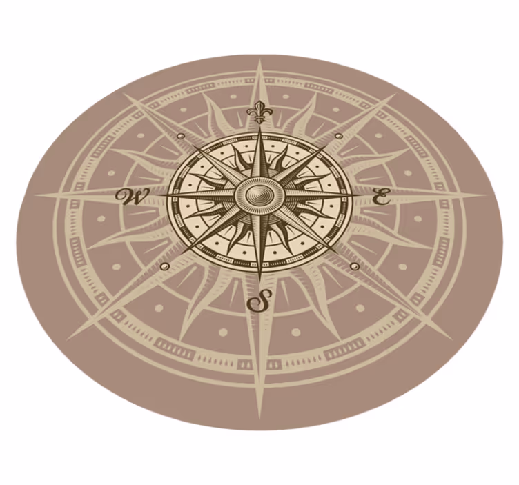 Tapis vinyle carte du monde design de navigation compas - TenStickers