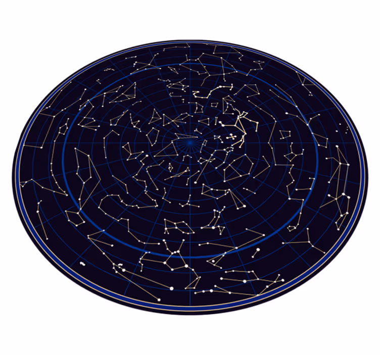 Tapis vinyle carte du monde constellation circulaire - TenStickers