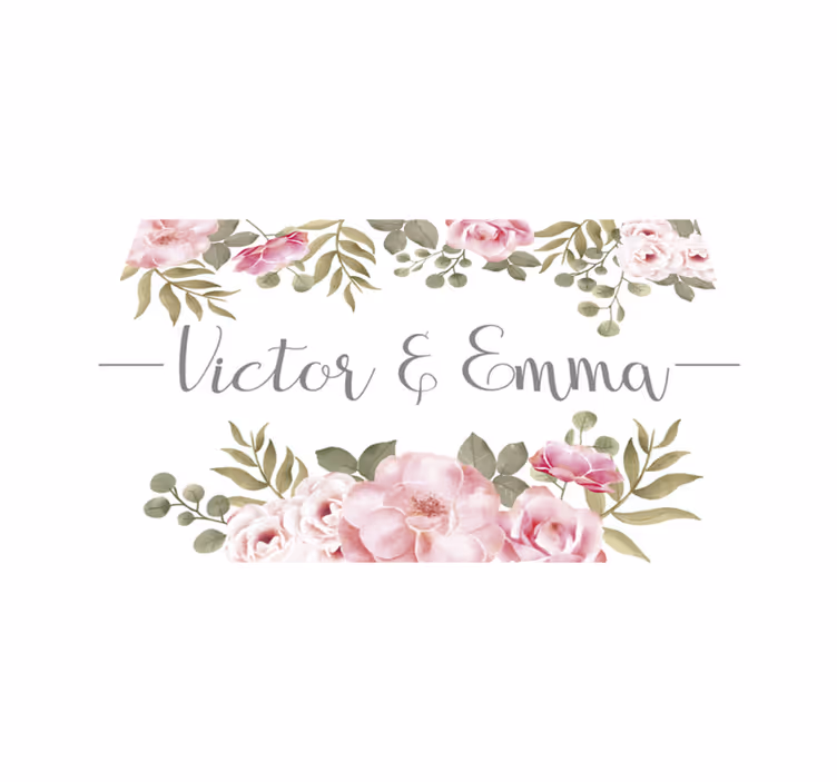 Tapis vinyles personnalisable floral personnalisé - TenStickers