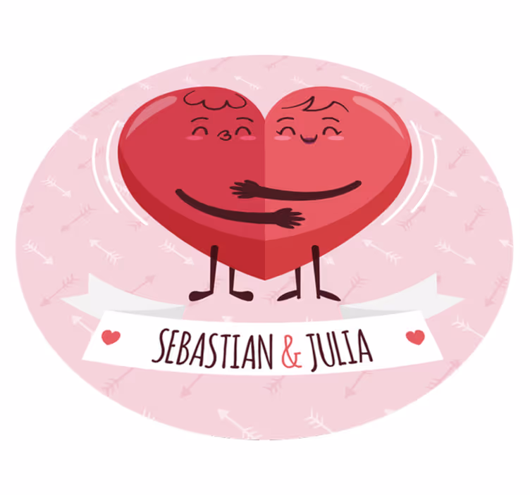 Tapis vinyle personnalisé illustration de coeur - TenStickers
