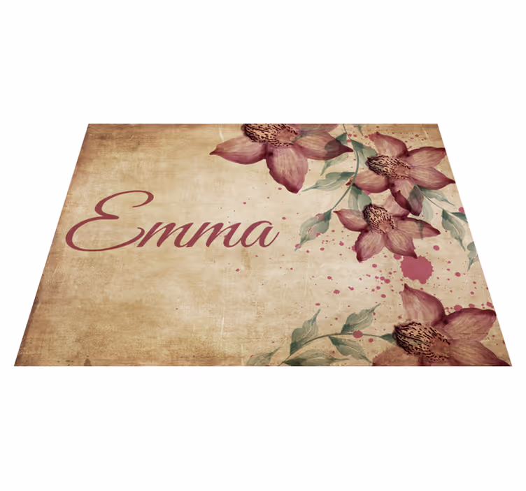 Tapis vinyle personnalisé fleurs personnalisées - TenStickers