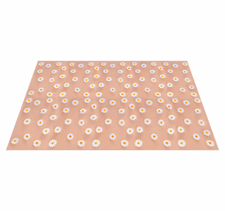 Tapis vinyle fleurs motif de marguerites - TenStickers