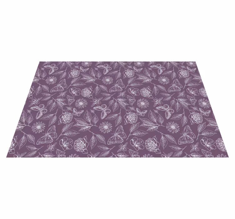 Tapis vinyle plantes symétrie florale - TenStickers