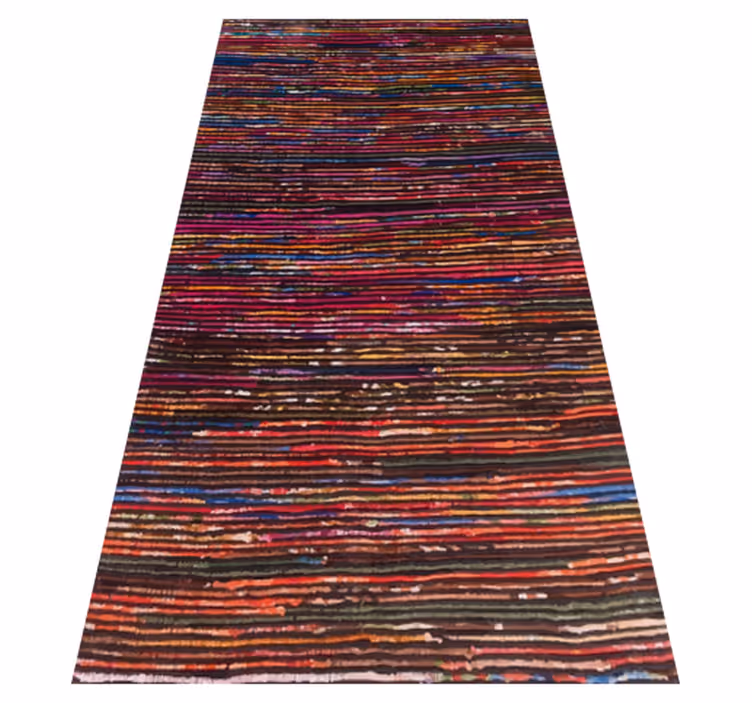 Tapis vinyle rayures traits multicolores - TenStickers