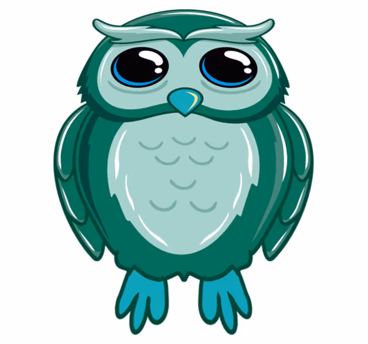 Tapis vinyle enfant illustration de hibou vert - TenStickers