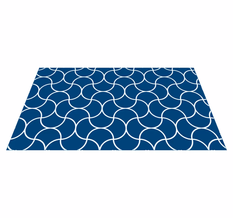 Tapis vinyle salle de bain motif de vague géométrique - TenStickers