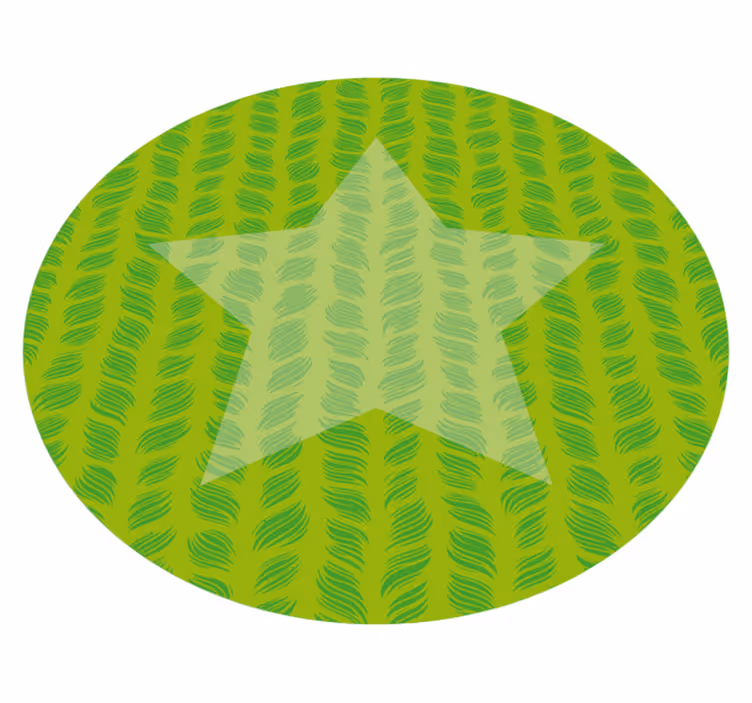 Tapis vinyle enfant rond avec étoile verte - TenStickers