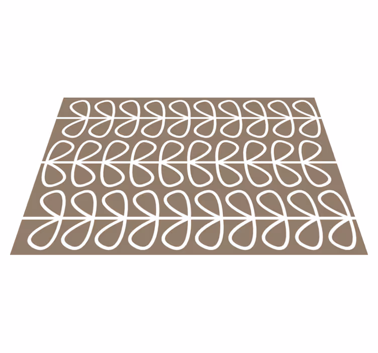 Tapis en vinyle ethnique vinyle feuilles beige - TenStickers