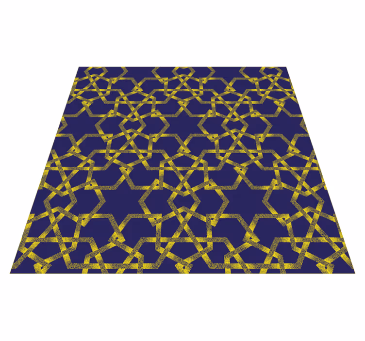 Tapis vinyle salle de bain bleu motif marocain - TenStickers