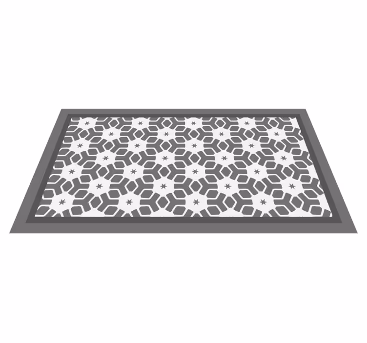 Tapis vinyle salle de bain géométrique gris - TenStickers