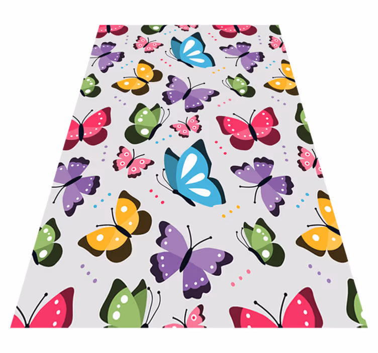 Tapis vinyle animal ensemble de papillons - TenStickers