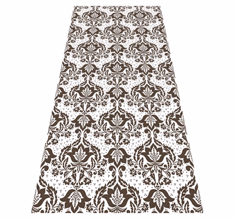 Tapis vinyle vintage noir et blanc à motifs baroque - TenStickers