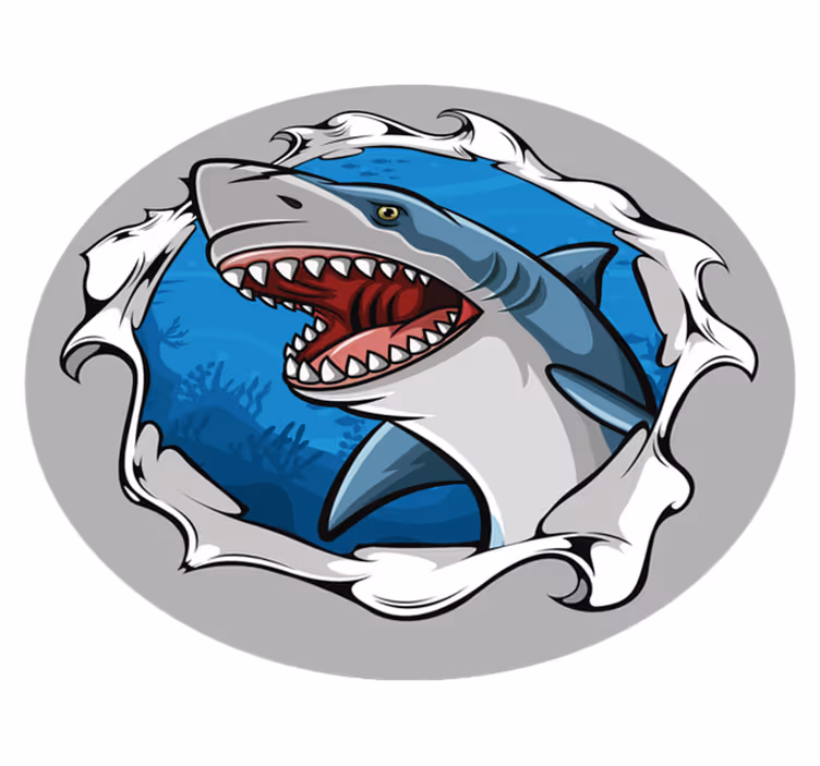 Tapis vinyle pour enfants illustration de requin - TenStickers