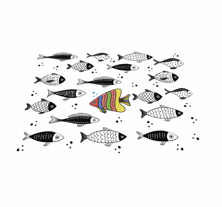 Tapis vinyle Poissons à contre-courant - TenStickers