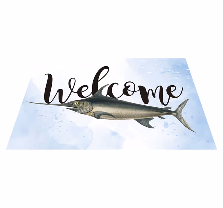 Tapis vinyle entrée animal Espadon bienvenue - TenStickers
