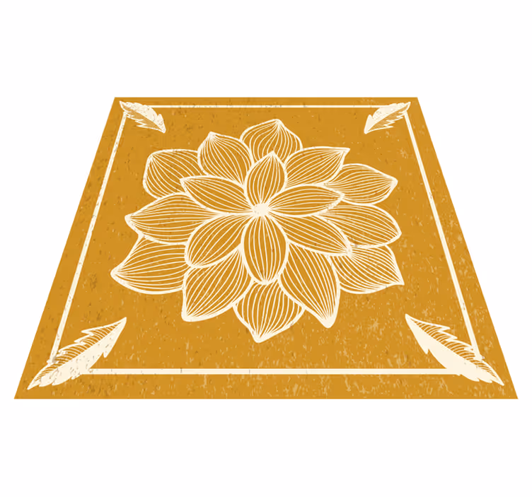 Tapis vinyle plantes motif floral doré - TenStickers