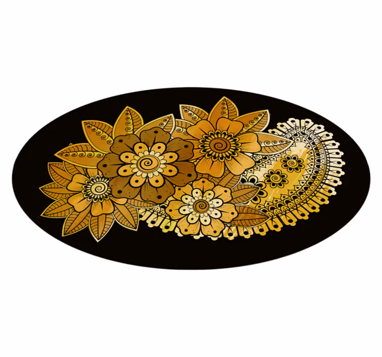 Tapis vinyle salon Style indien paisley - TenStickers