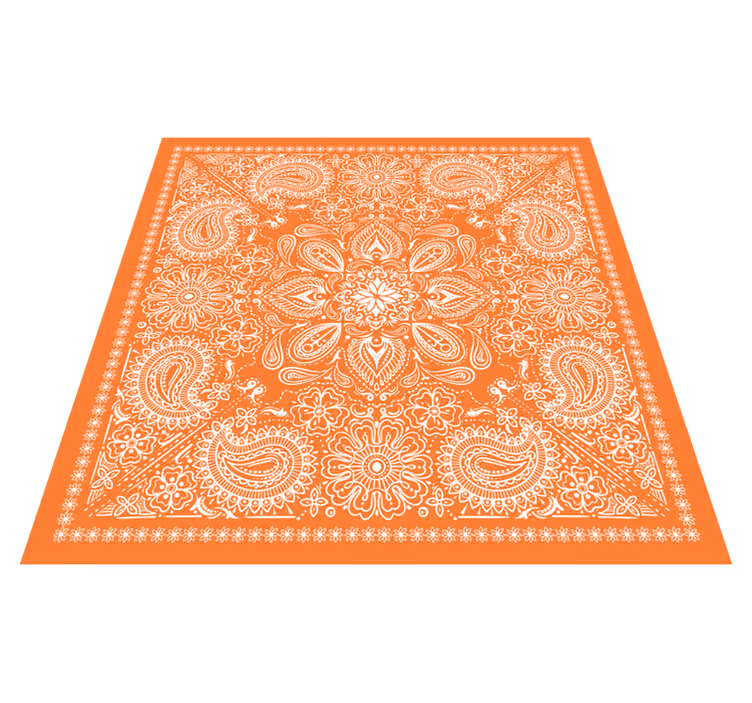 Tapis vinyle carré motif paisley - TenStickers