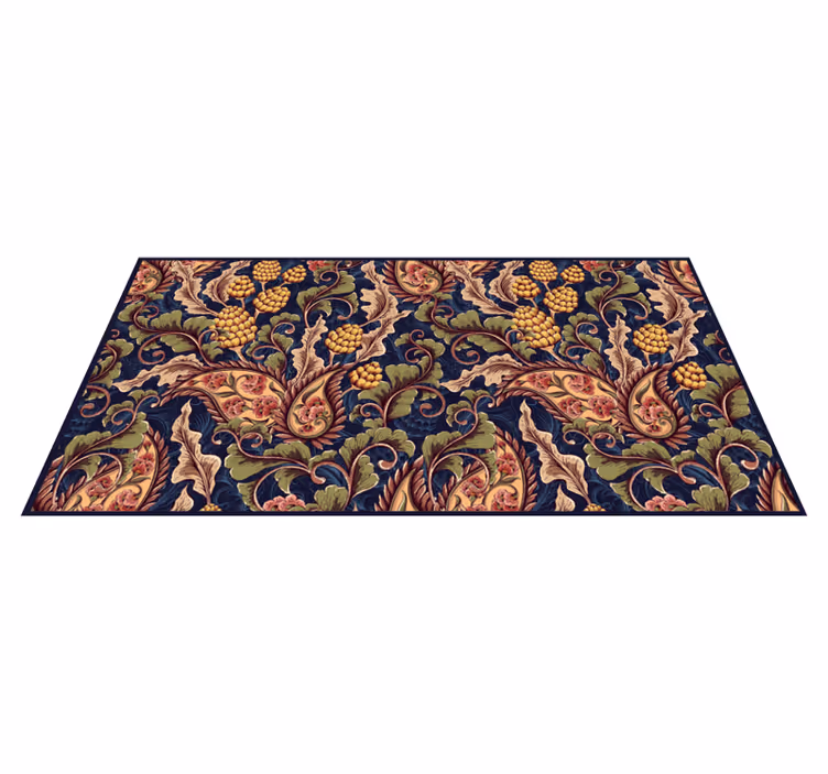 Tapis vinyle plantes ornementation florale - TenStickers