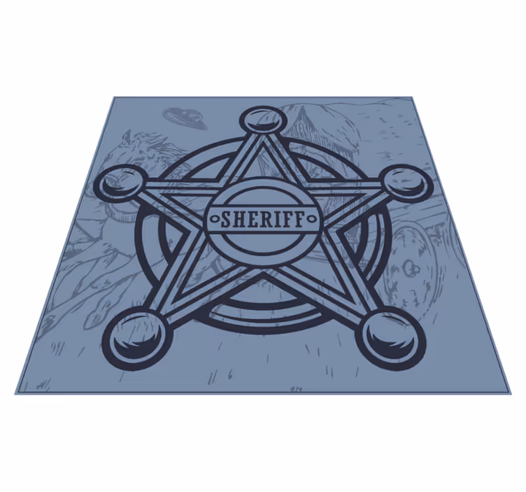 Tapis vinyle jeux emblème de l'insigne du shérif - TenStickers