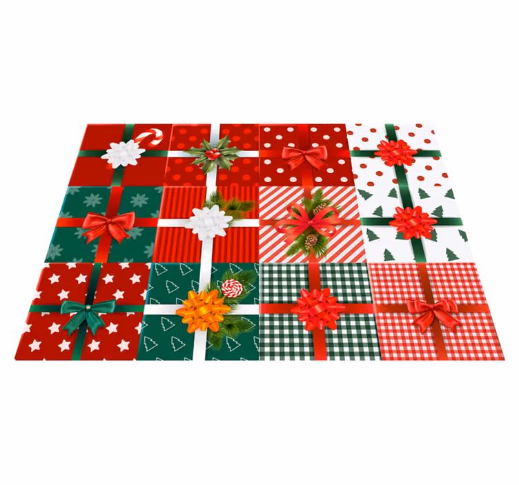 Tapis vinyle noël modèles de cadeaux festifs - TenStickers