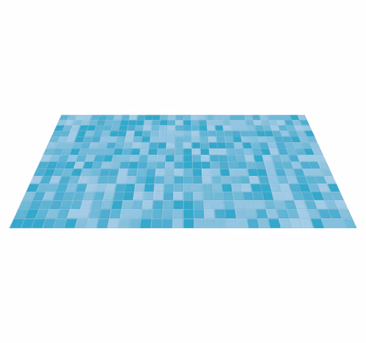 Tapis vinyle carreaux de ciment mosaïque aqua - TenStickers