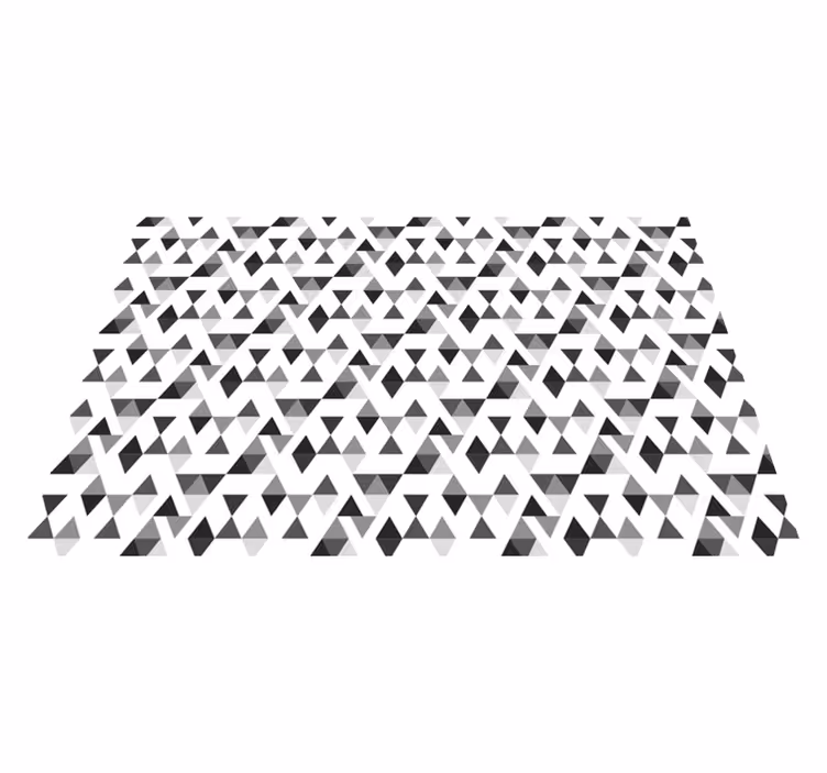 Tapis vinyle salon géométrique triangles noirs et blancs - TenStickers