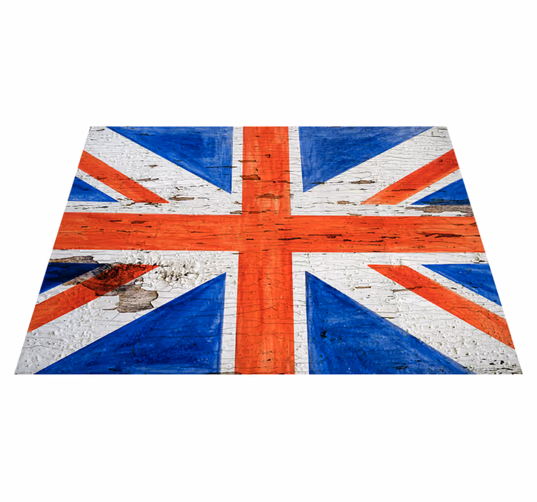 Tapis vinyle carte du monde union jack en détresse - TenStickers