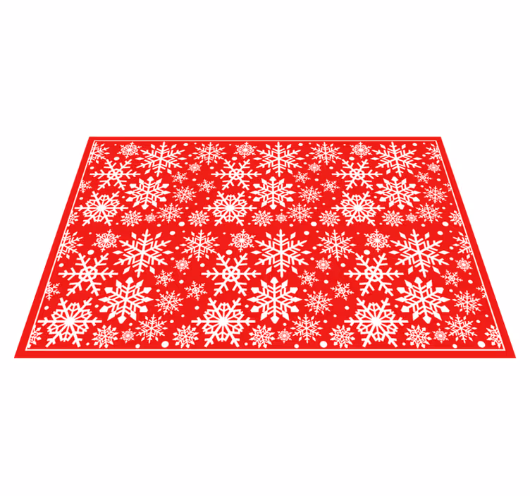 Tapis vinyle noël motif de flocon de neige festif - TenStickers