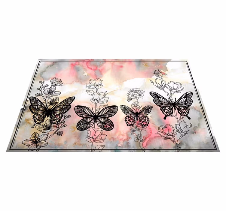 tapis vinyle animal Papillon d'art - TenStickers