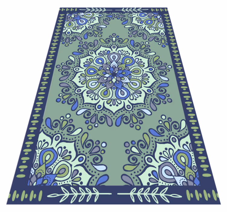 tapis vinyle mandala Vert fané - TenStickers