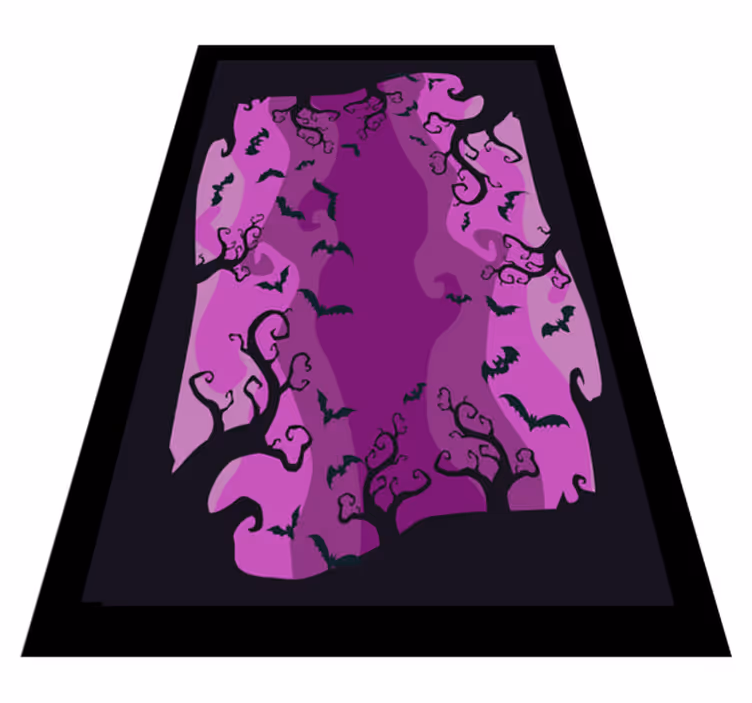 Tapis vinyle pour halloween silhouettes de chats effrayants - TenStickers