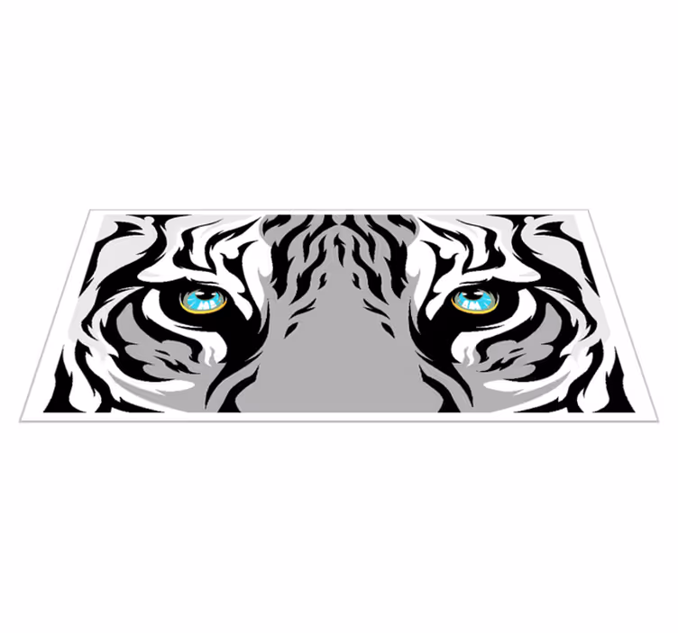 Tapis vinyle motif animal graphique du regard du tigre - TenStickers