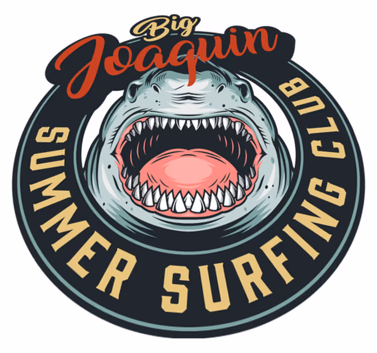 Tapis vinyle personnalisé emblème de surf de requin - TenStickers