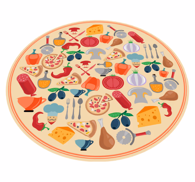 Tapis vinyle cuisine motifs culinaires - TenStickers