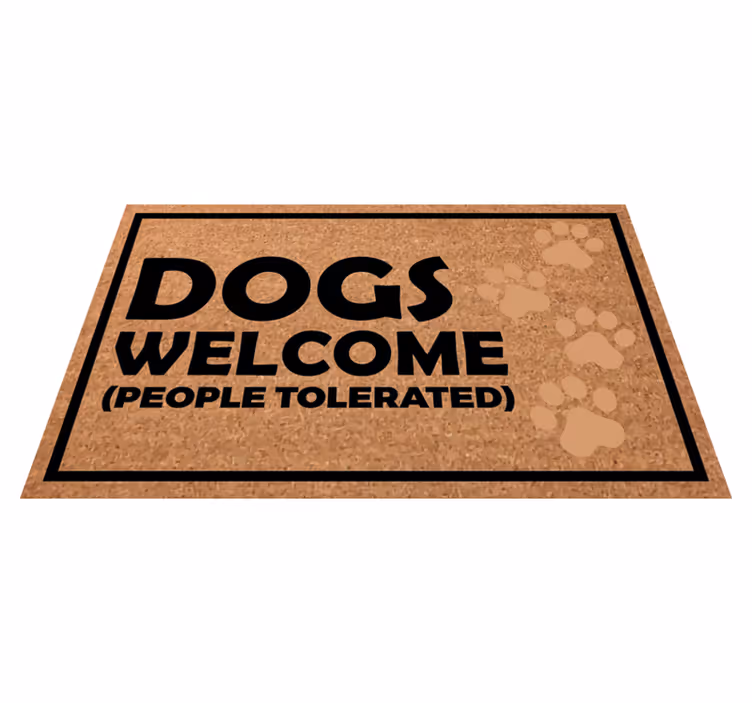 Tapis vinyle citation panneau de bienvenue pour les chiens - TenStickers