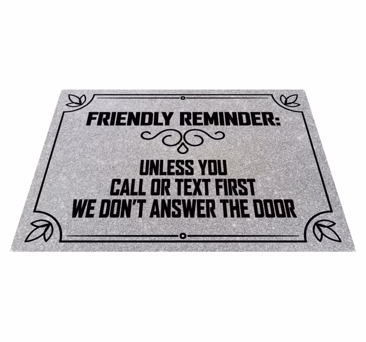 Tapis vinyle citation alerte de rappel conviviale - TenStickers