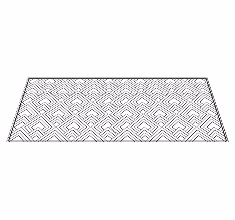 Tapis vinyle géométrique motif labyrinthe - TenStickers