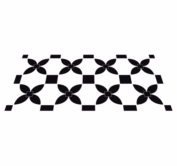 Tapis de cuisine carreaux imprimés noir blanc - TenStickers