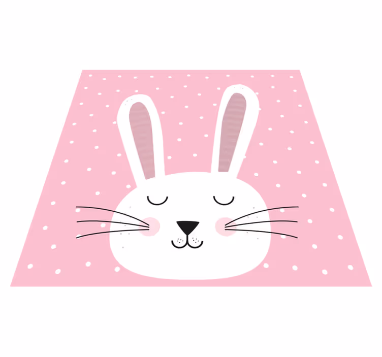 Tapis vinyle bébé lapin à pois - TenStickers