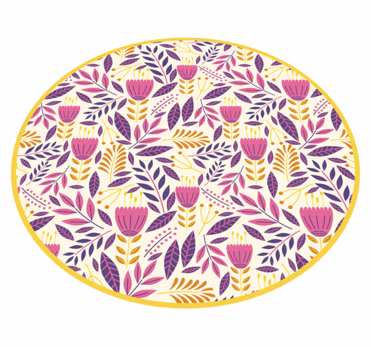 Tapis vinyle plantes conception de symétrie florale - TenStickers