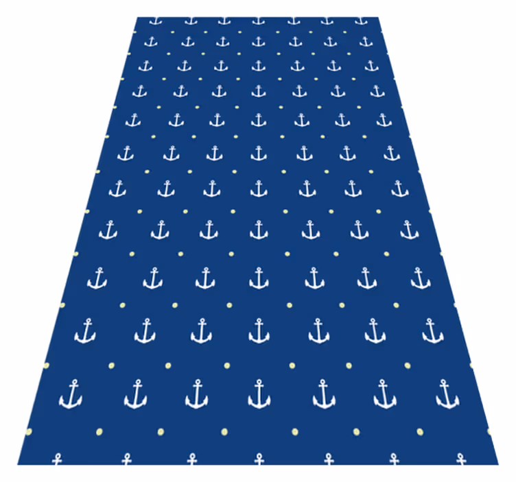 Tapis vinyle bleu ancres nautiques - TenStickers
