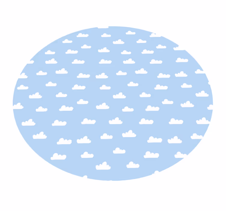 Tapis vinyle pour enfants cercle de ciel nuageux - TenStickers