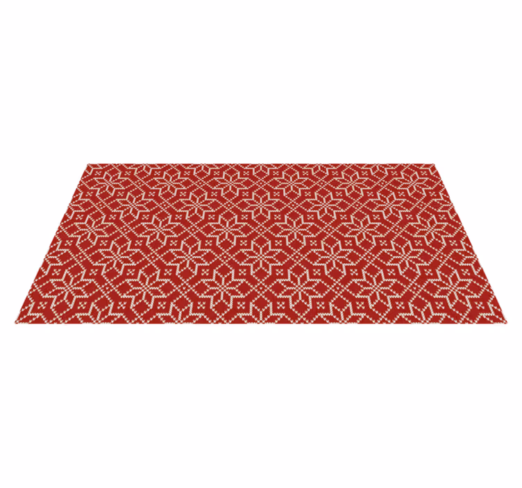 Tapis vinyle bébé motif ornemental rouge - TenStickers
