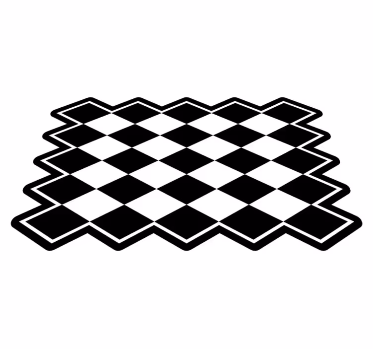 Tapis vinyle géométrique à motif damier - TenStickers